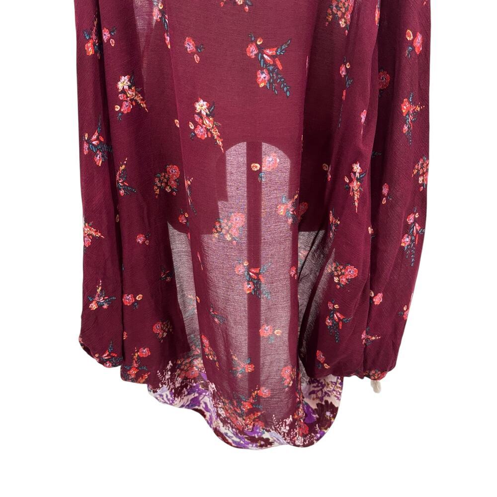 Free People Bali Wrapped In Blooms Shawl Kimono Wrap Berry Combo One‎ Size - Picture 10 of 12